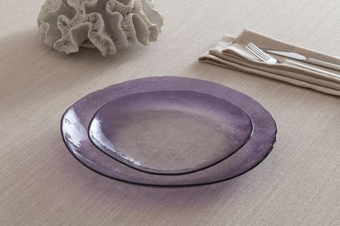 KİTCHEN ESSENTİALS ALTHEA CAM SERVİS TABAĞI 28 CM, MOR