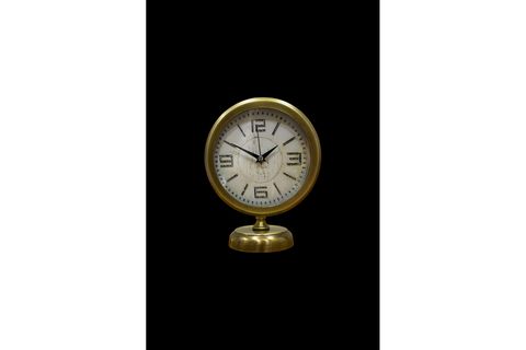 PREMİUM VİNTAGE ESKİTME METAL MASA SAATİ 25X20 CM