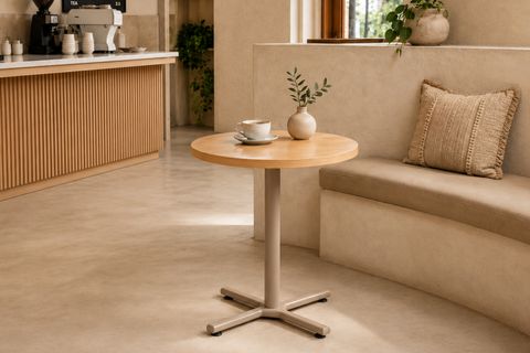 PAYAS METAL AYAK MUTFAK BAHÇE BALKON BİSTRO VE CAFE MASASI, 70X70 CM, NATUREL VİZON