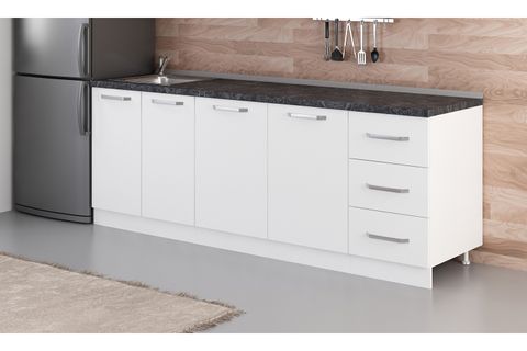 MİNAR 225 CM MUTFAK DOLABI BEYAZ 225-B1-ALT MODÜL