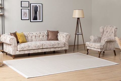COZY BORDÜR HALI 20985A,YIKANABİLİR, KREM KREM, 160X230 CM