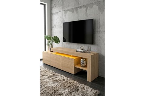 LUMA LED IŞIKLI TV ÜNİTESİ, MEŞE, 160 CM