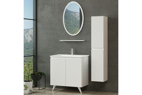 NİKA BANYO DOLABI AY2K105, BEYAZ, 85 CM