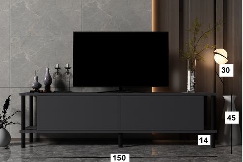 AROM TV ÜNİTESİ, 150 CM, ANTRASİT
