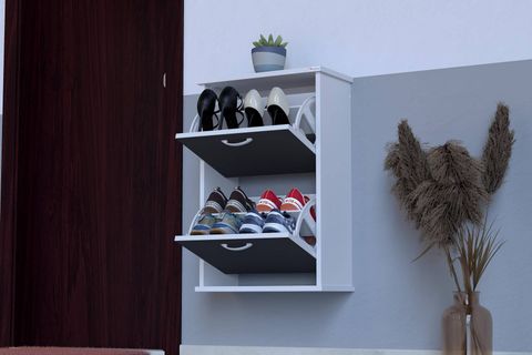 UMAY ASMA 52 CM 2 DÜŞER KAPAKLI AYAKKABILIK, ANTRASİT