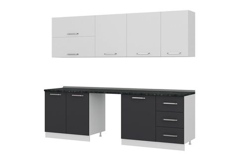 MİNAR 255 CM MUTFAK DOLABI BEYAZ ANTRASİT 255 A10