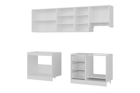 MİNAR 255 CM MUTFAK DOLABI BEYAZ ANTRASİT 255 A13