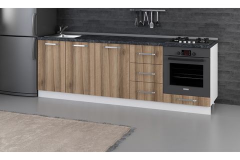 MİNAR 245 CM MUTFAK DOLABI BEYAZ DORE 245-D4-ALT MODÜL