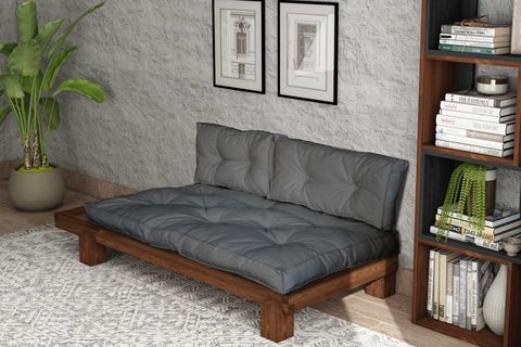 WOODESK ARİN MASİF AHŞAP SEDİR, CEVİZ-GRİ RENK