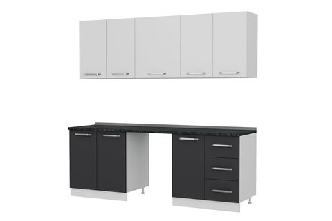 MİNAR 220 CM MUTFAK DOLABI BEYAZ ANTRASİT 220 A11