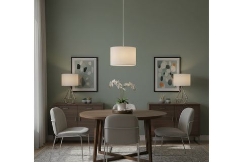 SİLVER ABAJUR SETİ, KROM AYAK, KREM BAŞLIK