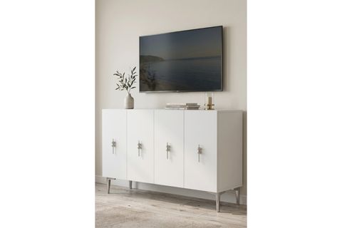 SALKIM KONSOL VE TV SEHPASI BEYAZ SİLVER 120 CM KA1217BS