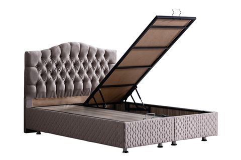 ZÜMRÜT NEW BAZA BAŞLIK VE ORTHOSOFT YATAK SETİ, GRİ, 180X200