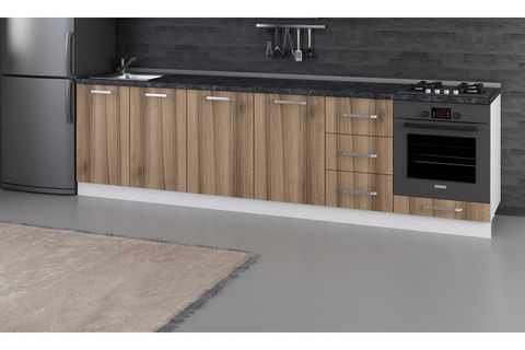 MİNAR 295 CM MUTFAK DOLABI BEYAZ DORE 295-D6-ALT MODÜL