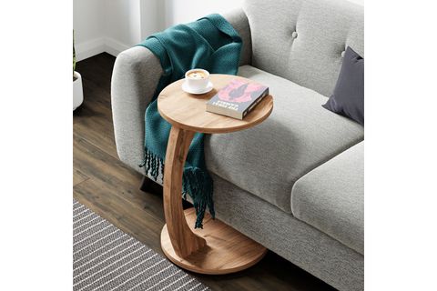 CLEO TEKERLEKLİ C SEHPA TEKERLEKLİ YAN SEHPA, ÇAM