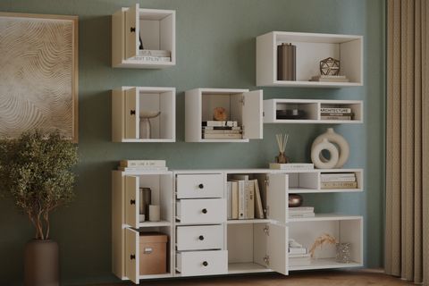 BK ÇOK AMAÇLI DOLAP, 7 KAPAK 4 ÇEKMECELİ RAFLI, KBR