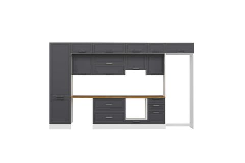 ALVİNKA 400X240 CM KLASİK MEBRAN MUTFAK DOLABI, MBB E90B60S50 1 MEBRAN ANTRASİT SUNTALAM