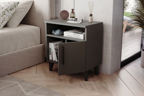 KOMMEN KOMODİN, ANTRASİT, 3 BÖLMELİ