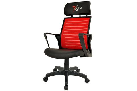 XFLY PLASTİK AYAKLI OYUNCU KOLTUĞU, FİLELİ, KIRMIZI