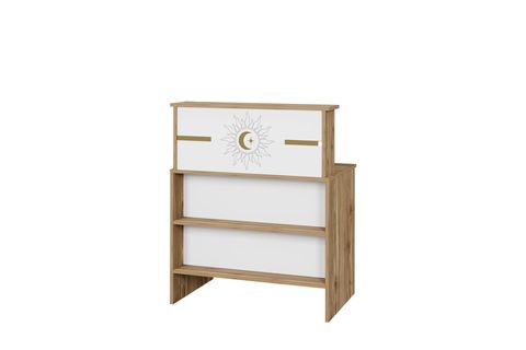 VENÜS HİLAL ÇEKMECELİ BANKO, SEKRETER MASASI, ÇAM BEYAZ, 90 CM