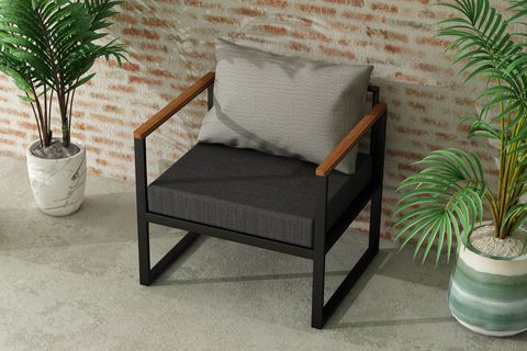 WOODESK NATURE TEKLİ BAHÇE KOLTUĞU, GRİ, CPT5501-70