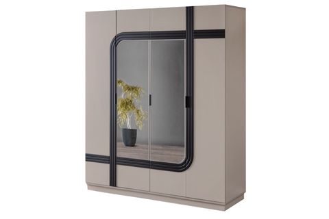 BALİ AYNALI GARDIROP, 4 KAPAKLI