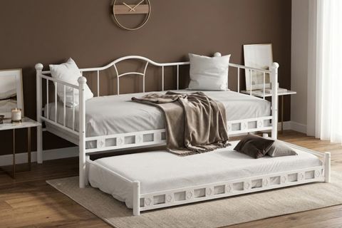 ARGİMO KAMELYA YAVRULU DAYBED SEDİR KARYOLA, BEYAZ, 90X190