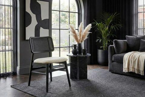 BELLE YUVARLAK MUTFAK MASA TAKIMI, SİYAH LAKE MAT, 90 CM