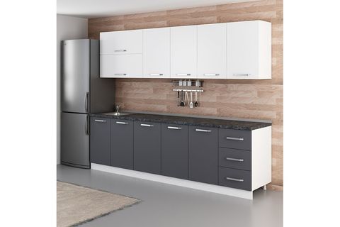 MİNAR DURU 275 CM MUTFAK DOLABI BEYAZ ANTRASİT 275-A2