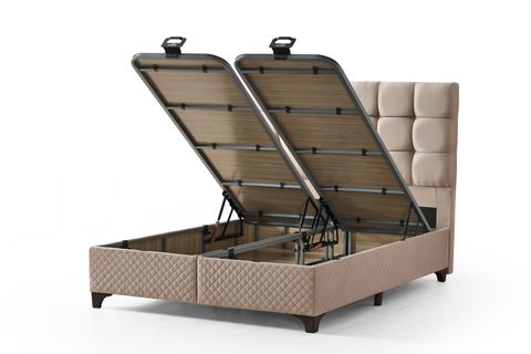 ASTRA BAZA BAŞLIK YATAK SETİ, KAHVE, 150X200