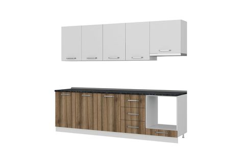 MİNAR DEFNE 260 CM MUTFAK DOLABI BEYAZ DORE 260-D8