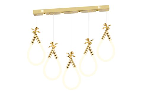 VOJENS BEŞLİ SIRALI LED AVİZE, GOLD