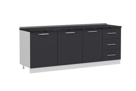 MİNAR 220 CM MUTFAK DOLABI BEYAZ ANTRASİT 220-A1-ALT MODÜL