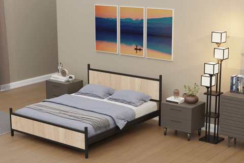GM 305 MODERN ÇİFT KİŞİLİK METAL SİYAH SONOMO KARYOLA 150X200