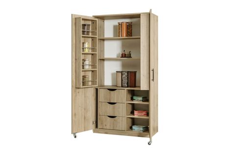 BLESK BÜYÜK ERZAK KİLER MUTFAK DOLABI, CEVİZ, 2 KAPAKLI