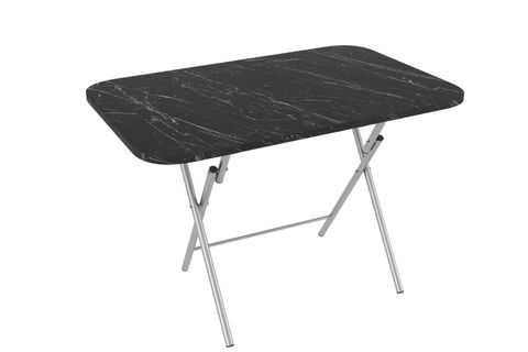 ALESTA SİYAH MERMER DESENLİ KATLANABİLİR MASA, 70X110 CM