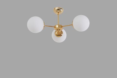 VENÜS ÜÇLÜ AVİZE, GOLD BEYAZ CAMLI