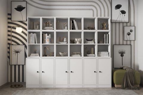 LEKSA 6 KAPAKLI KİTAPLIK 200 CM BEYAZ KTP-1336-Ç