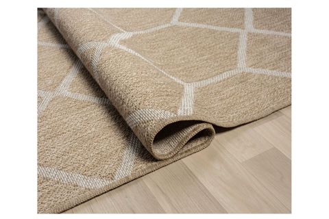 QUEEN SERİSİ JÜT HASIR GÖRÜNÜMLÜ DOKUMA MAKİNE HALISI, BEYAZ, 120X200, 669