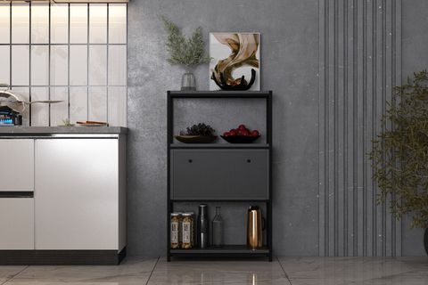 BKC ÇOK AMAÇLI DOLAP, 3 KATLI, ANTRASİT, ÇAD-1015