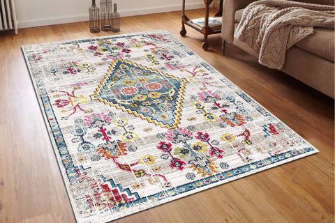 KREM VİNTAGE KİLİM DESENLİ HALI 130X180