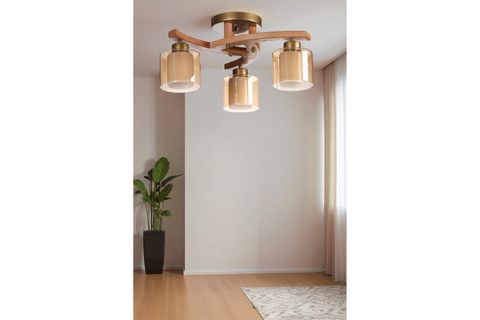 WESTON ÜÇLÜ NATUREL ÇİFT CAMLI PLOFONYER AVİZE