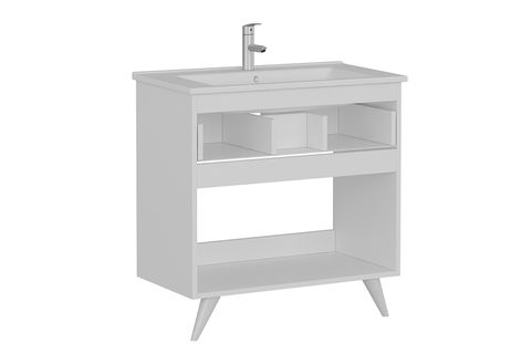 NİKA BANYO DOLABI ALT 100CM AY2K1Ç ETJ BEYAZ ANTRASİT