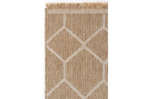 HALIMAX İNDİA JÜT HALI 669, BEYAZ ÇİZGİLİ, 160X230