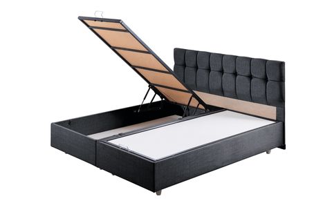 PARİS BAZA BAŞLIK VE PLUS YATAK SETİ, ANTRASİT, 150X200