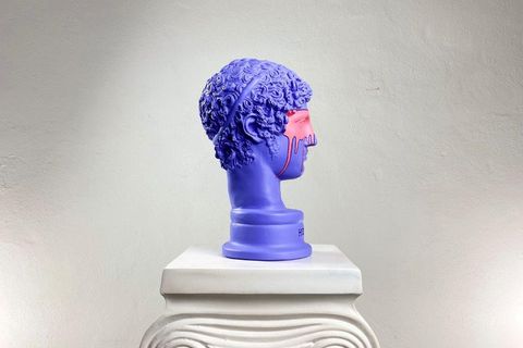 HERMES PURPLE MAN POP ART DEKORATİF ROMA YUNAN HEYKELLERİ