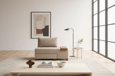 PERENNA YATAKLI TEKLİ KOLTUK, ŞÖNİL, CAPPUCCİNO, SAĞ