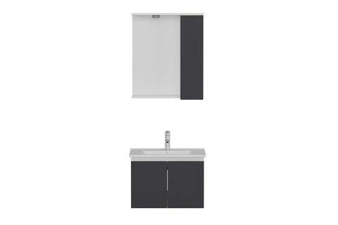 NİKA BANYO DOLABI 65CM AS2K 1K1A ETJ BEYAZ ANTRASİT