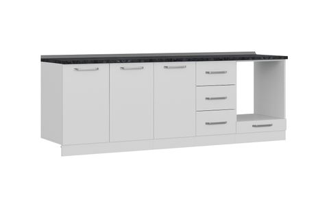 MİNAR 240 CM MUTFAK DOLABI BEYAZ 240-B4-ALT MODÜL