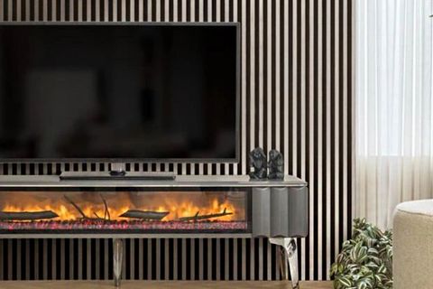 LOFT ŞÖMİNELİ TV ÜNİTESİ, ANTRASİT GRİ, 160 CM